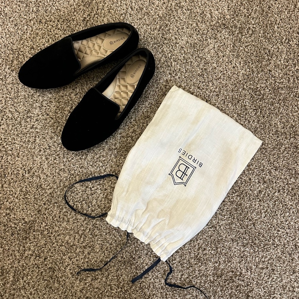 Birdies Velvet Black Loafers 8.5